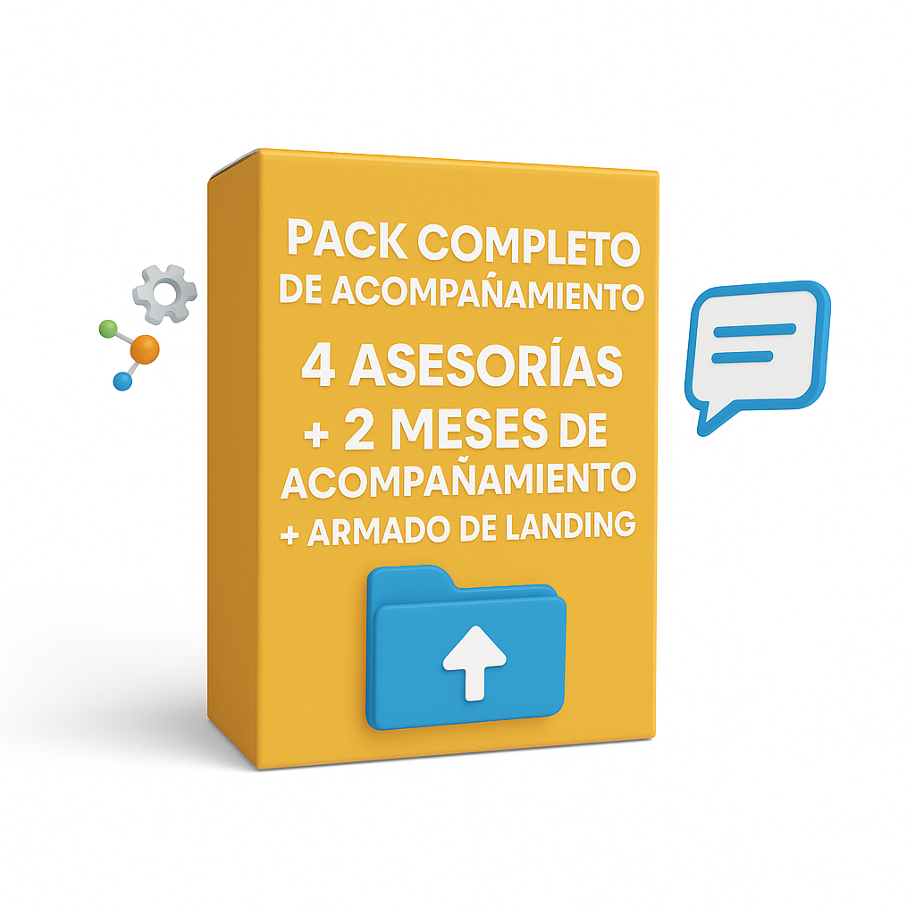 Pack completo de acompañamiento: 4 Asesorías + 2 meses de acompañamiento