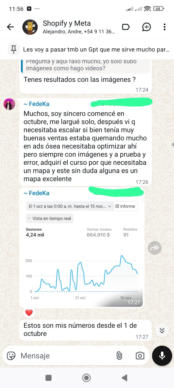 Testimonio WhatsApp